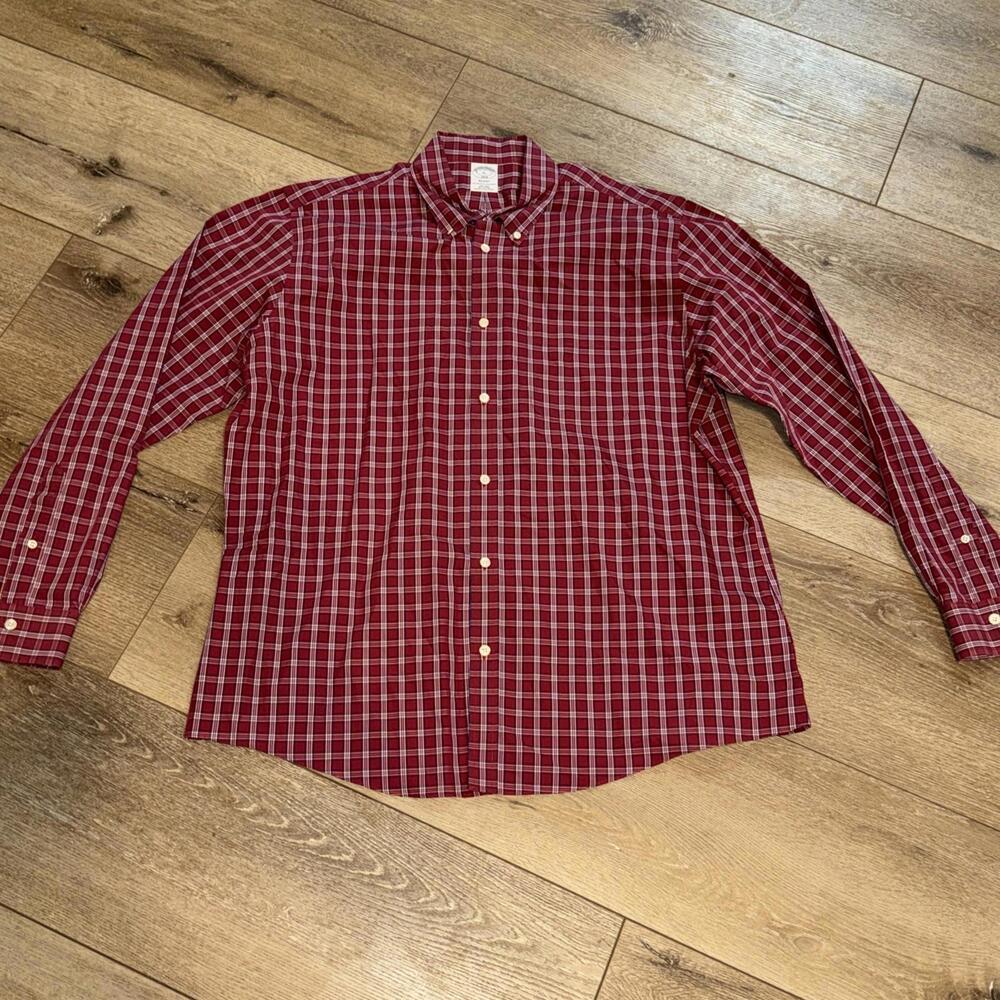 Men’s Brooks Brothers Button Up Dress Shirt Size Xl Regent Plaid